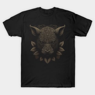 rhinoceros decorated with Javanese ornaments T-Shirt